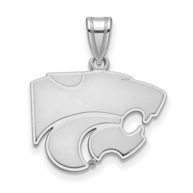 Sterling Silver Kansas State Medium Mascot Pendant
